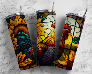 Stained Glass Chicken Tumbler
