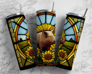 Stained Glass Pig Tumbler