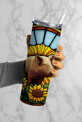Stained Glass Pig Tumbler