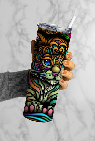 Stained Glass Baby Tiger Tumbler