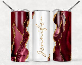 Personalized Agate Gold Marble Glitter Tumbler