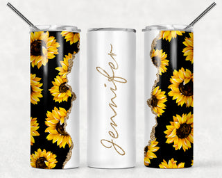 Personalized Agate Sunflower Tumbler
