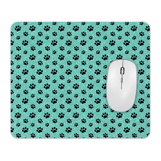 Teal Paw Print Mouse Pad (Standard Size)