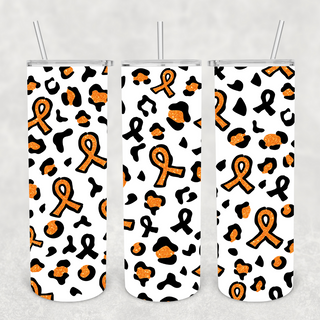 Leopard Orange Ribbon - Leukemia Tumbler