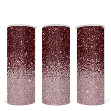 Load image into Gallery viewer, Pink &amp; Burgundy Ombre Glitter Tumbler
