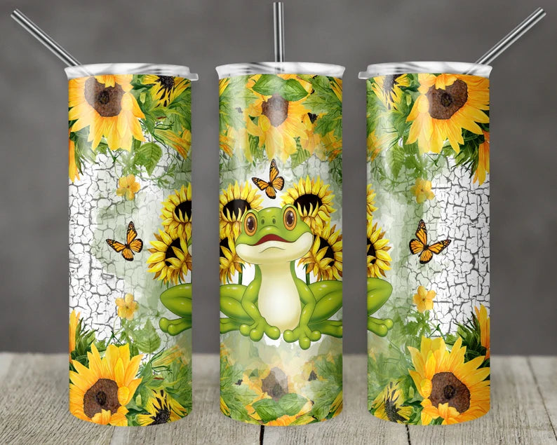 Frog Sunflower Tumbler