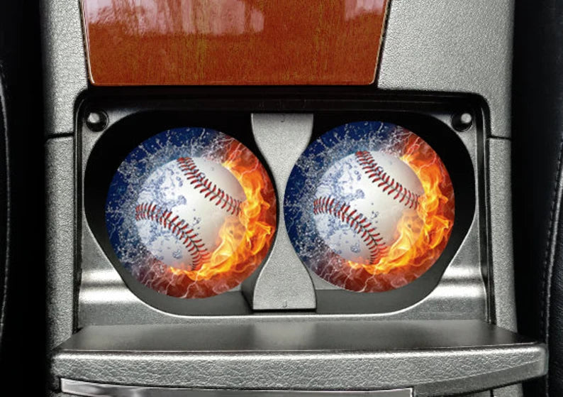 Baseball Flame Car Coasters