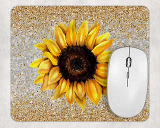 Glitter Sunflower Mouse Pad (Standard Size)