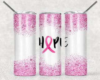Pink Glitter Hope Tumbler