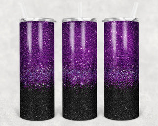 Purple & Black Glitter Ombre Tumbler