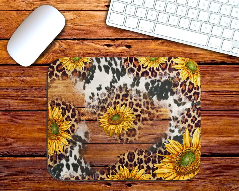 Cow Sunflower Mouse Pad (Standard Size)