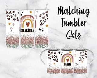 White Boho Mama & Mini Tumbler Set