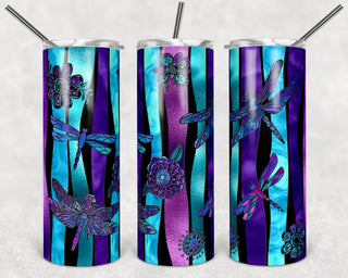 Dragonfly Stained Glass Tumbler