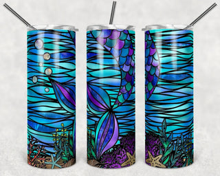 Mermaid Stained Glass Tumbler