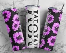 Load image into Gallery viewer, Personalized Purple Sunflower Mom Tumbler
