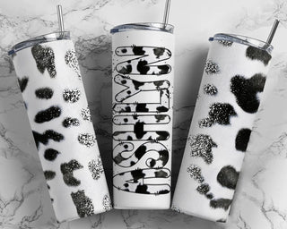 Personalized Cowhide Print Tumbler