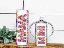 Load image into Gallery viewer, Rainbow Florals Mama &amp; Mini Tumbler Set
