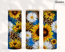 Load image into Gallery viewer, Sunflower &amp; Daisies Glass Tumbler
