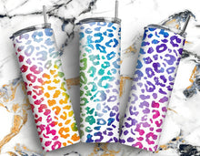 Load image into Gallery viewer, Glitter Rainbow Cheetah Tumbler
