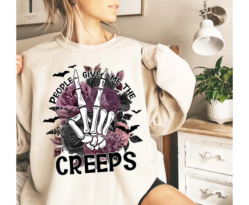 Floral People Give Me The Creeps Sweatshirt
