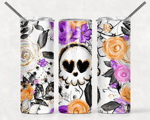 Load image into Gallery viewer, Cute Floral Skull Tumbler
