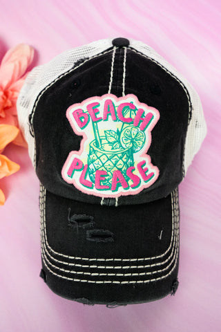 Distressed Beach Please Hat (Multiple Colors)