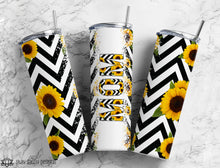 Load image into Gallery viewer, Sunflower &amp; Chevron Mom Tumbler
